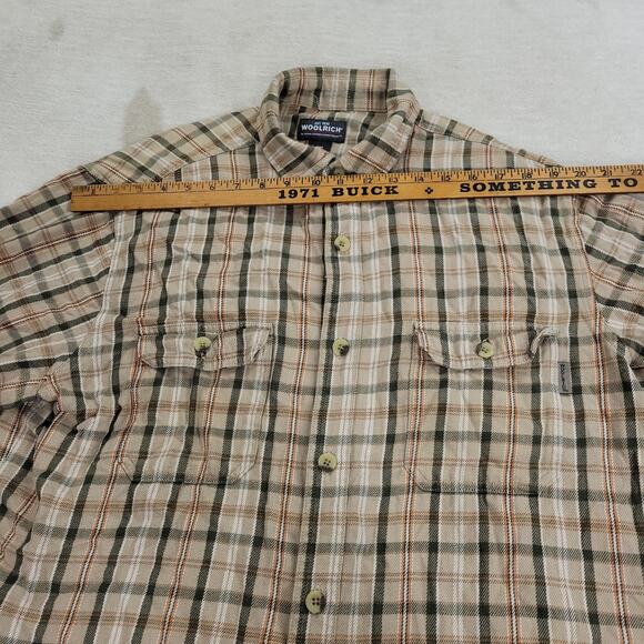 Woolrich Shirt Mens Size Large Beige Flannel Gorpcore Hiking Grunge Job Y2k Gorp - Picture 7 of 16